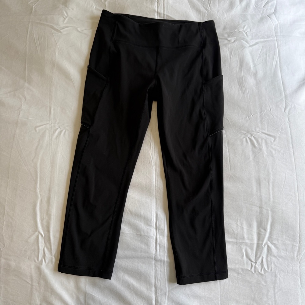LULULEMON Speed Up Crop 21" Black Running Leggings Size 8